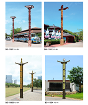 中式特色仿古立柱鏤空LED景觀燈